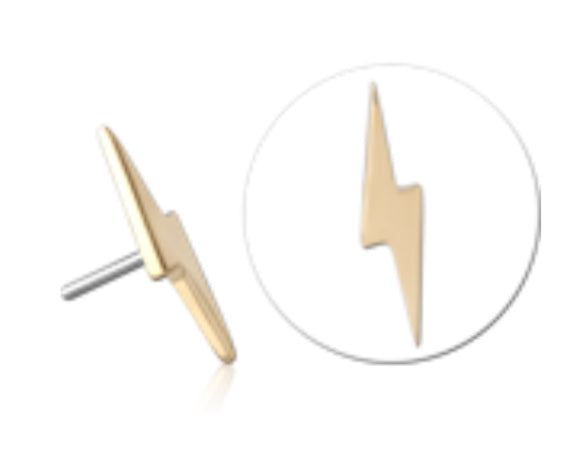 14K GOLD LIGHTING BOLT TITANIUM JEWELRY