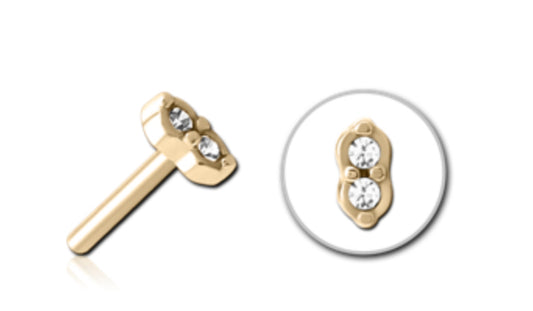 ZIRCON GOLD PVD COATED JEWELRY THREADLESS ATTACHMENT