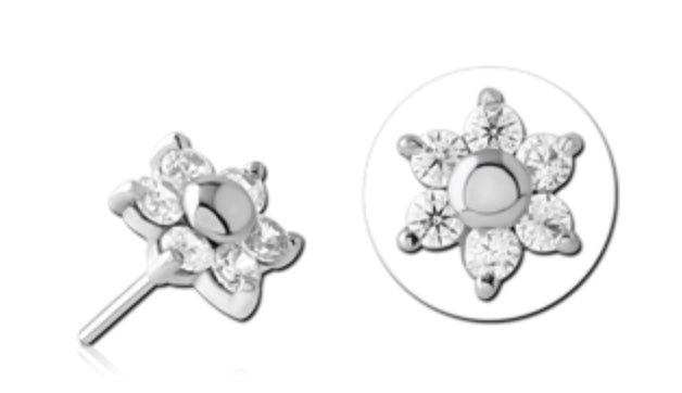 14K WHITE GOLD FLOWER JEWELRY