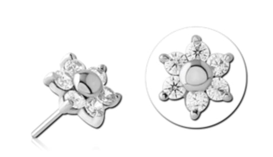 14K WHITE GOLD FLOWER JEWELRY