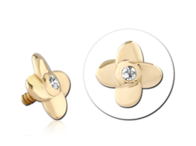 14K GOLD ClOVER WITH BEZELS JEWELRY