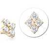 14K Yellow Gold 4 Diamond Cluster