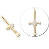 14K YELLOW GOLD DAGGER WITH DIAMOND JEWELRY